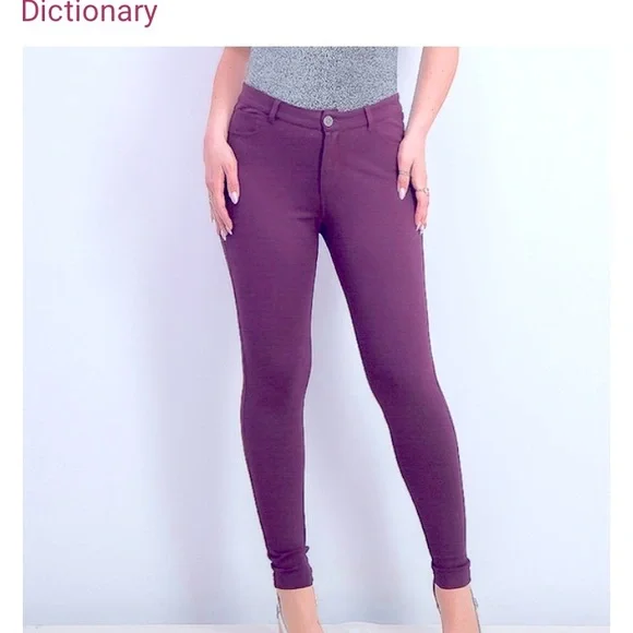 Dictionary Jeans Dictionary High Waist Skinny Pants Burgundy
